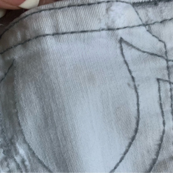 TRUE RELIGION White Distressed Skinny Jeans size 30 - Picture 5 of 9